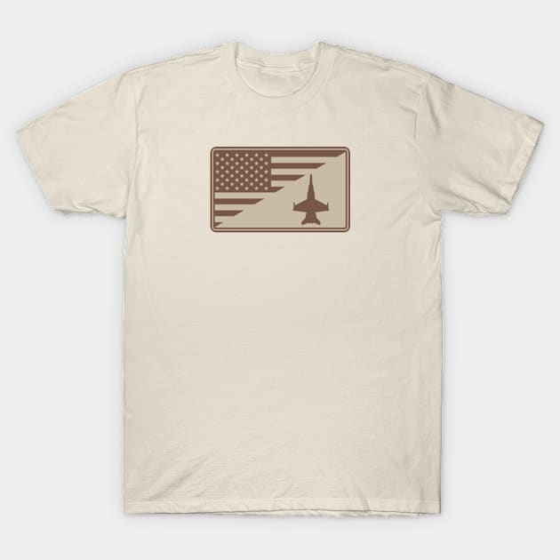 F/A-18 Hornet US Flag Patch (desert subdued) T-Shirt by TCP